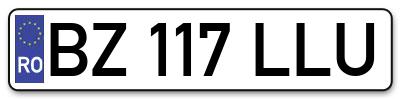 Placuta inmatriculare numar auto  BZ-117-LLU, BZ 117 LLU, BZ117LLU