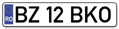 Placuta inmatriculare numar auto  BZ-12-BKO, BZ 12 BKO, BZ12BKO