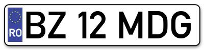 Placuta inmatriculare numar auto  BZ-12-MDG, BZ 12 MDG, BZ12MDG