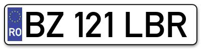 Placuta inmatriculare numar auto  BZ-121-LBR, BZ 121 LBR, BZ121LBR