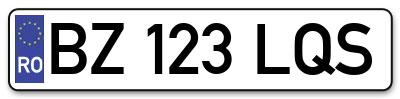 Placuta inmatriculare numar auto  BZ-123-LQS, BZ 123 LQS, BZ123LQS