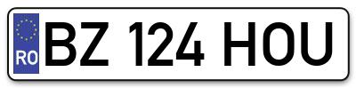 Placuta inmatriculare numar auto  BZ-124-HOU, BZ 124 HOU, BZ124HOU