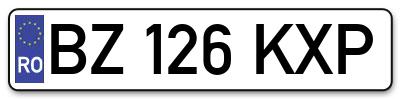 Placuta inmatriculare numar auto  BZ-126-KXP, BZ 126 KXP, BZ126KXP