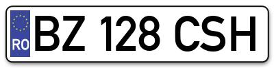 Placuta inmatriculare numar auto  BZ-128-CSH, BZ 128 CSH, BZ128CSH