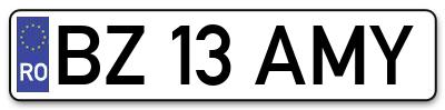 Placuta inmatriculare numar auto  BZ-13-AMY, BZ 13 AMY, BZ13AMY