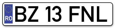 Placuta inmatriculare numar auto  BZ-13-FNL, BZ 13 FNL, BZ13FNL