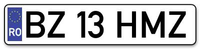 Placuta inmatriculare numar auto  BZ-13-HMZ, BZ 13 HMZ, BZ13HMZ