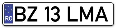 Placuta inmatriculare numar auto  BZ-13-LMA, BZ 13 LMA, BZ13LMA