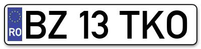 Placuta inmatriculare numar auto  BZ-13-TKO, BZ 13 TKO, BZ13TKO