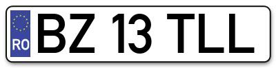 Placuta inmatriculare numar auto  BZ-13-TLL, BZ 13 TLL, BZ13TLL
