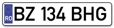 Placuta inmatriculare numar auto  BZ-134-BHG, BZ 134 BHG, BZ134BHG