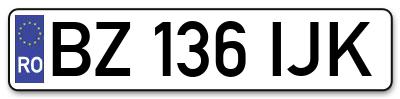 Placuta inmatriculare numar auto  BZ-136-IJK, BZ 136 IJK, BZ136IJK