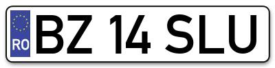 Placuta inmatriculare numar auto  BZ-14-SLU, BZ 14 SLU, BZ14SLU