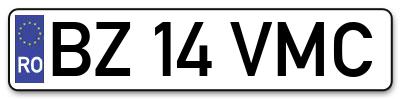 Placuta inmatriculare numar auto  BZ-14-VMC, BZ 14 VMC, BZ14VMC
