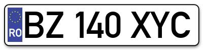 Placuta inmatriculare numar auto  BZ-140-XYC, BZ 140 XYC, BZ140XYC
