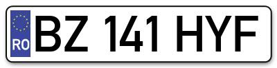Placuta inmatriculare numar auto  BZ-141-HYF, BZ 141 HYF, BZ141HYF
