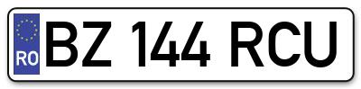 Placuta inmatriculare numar auto  BZ-144-RCU, BZ 144 RCU, BZ144RCU