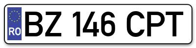 Placuta inmatriculare numar auto  BZ-146-CPT, BZ 146 CPT, BZ146CPT
