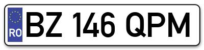 Placuta inmatriculare numar auto  BZ-146-QPM, BZ 146 QPM, BZ146QPM