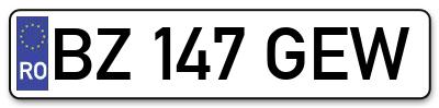 Placuta inmatriculare numar auto  BZ-147-GEW, BZ 147 GEW, BZ147GEW
