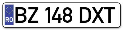 Placuta inmatriculare numar auto  BZ-148-DXT, BZ 148 DXT, BZ148DXT