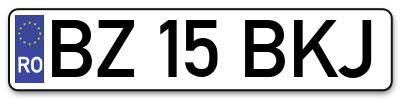 Placuta inmatriculare numar auto  BZ-15-BKJ, BZ 15 BKJ, BZ15BKJ