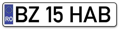Placuta inmatriculare numar auto  BZ-15-HAB, BZ 15 HAB, BZ15HAB