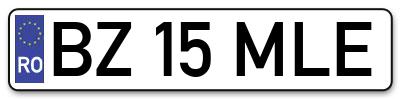 Placuta inmatriculare numar auto  BZ-15-MLE, BZ 15 MLE, BZ15MLE