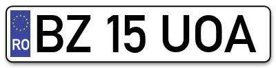 Placuta inmatriculare numar auto  BZ-15-UOA, BZ 15 UOA, BZ15UOA