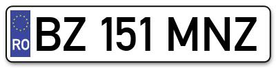 Placuta inmatriculare numar auto  BZ-151-MNZ, BZ 151 MNZ, BZ151MNZ