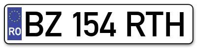 Placuta inmatriculare numar auto  BZ-154-RTH, BZ 154 RTH, BZ154RTH