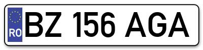 Placuta inmatriculare numar auto  BZ-156-AGA, BZ 156 AGA, BZ156AGA