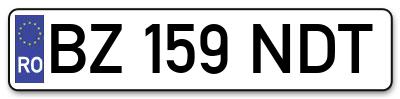 Placuta inmatriculare numar auto  BZ-159-NDT, BZ 159 NDT, BZ159NDT
