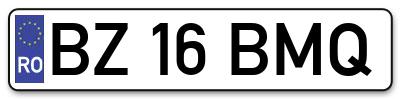 Placuta inmatriculare numar auto  BZ-16-BMQ, BZ 16 BMQ, BZ16BMQ