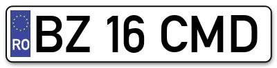 Placuta inmatriculare numar auto  BZ-16-CMD, BZ 16 CMD, BZ16CMD