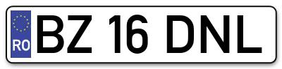 Placuta inmatriculare numar auto  BZ-16-DNL, BZ 16 DNL, BZ16DNL