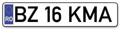 Placuta inmatriculare numar auto  BZ-16-KMA, BZ 16 KMA, BZ16KMA