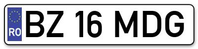 Placuta inmatriculare numar auto  BZ-16-MDG, BZ 16 MDG, BZ16MDG