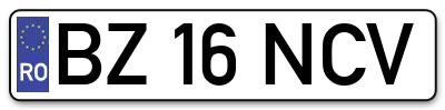 Placuta inmatriculare numar auto  BZ-16-NCV, BZ 16 NCV, BZ16NCV