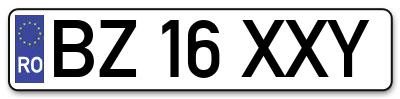 Placuta inmatriculare numar auto  BZ-16-XXY, BZ 16 XXY, BZ16XXY