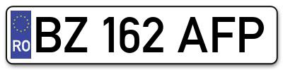 Placuta inmatriculare numar auto  BZ-162-AFP, BZ 162 AFP, BZ162AFP