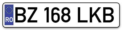 Placuta inmatriculare numar auto  BZ-168-LKB, BZ 168 LKB, BZ168LKB