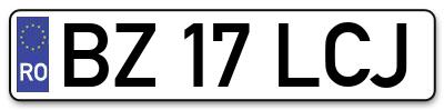 Placuta inmatriculare numar auto  BZ-17-LCJ, BZ 17 LCJ, BZ17LCJ
