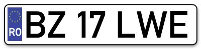 Placuta inmatriculare numar auto  BZ-17-LWE, BZ 17 LWE, BZ17LWE