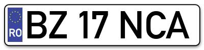 Placuta inmatriculare numar auto  BZ-17-NCA, BZ 17 NCA, BZ17NCA