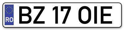 Placuta inmatriculare numar auto  BZ-17-OIE, BZ 17 OIE, BZ17OIE