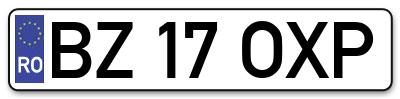 Placuta inmatriculare numar auto  BZ-17-OXP, BZ 17 OXP, BZ17OXP
