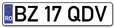 Placuta inmatriculare numar auto  BZ-17-QDV, BZ 17 QDV, BZ17QDV