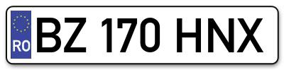 Placuta inmatriculare numar auto  BZ-170-HNX, BZ 170 HNX, BZ170HNX