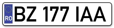 Placuta inmatriculare numar auto  BZ-177-IAA, BZ 177 IAA, BZ177IAA